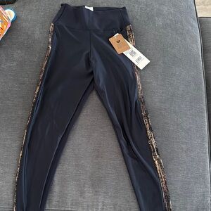 Live  Leggings Navy with Gold Detail